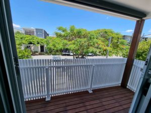 vertical batten fence with sliding gate and ped gate